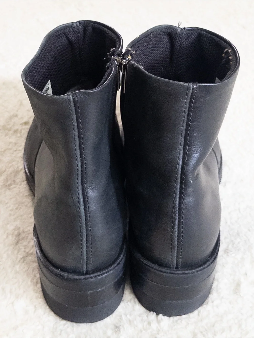 Double H Black Side Zip Biker Boots Oil Resistant Soles Size 11.5D